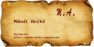 Mándi Anikó névjegykártya